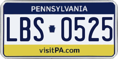 PA license plate LBS0525