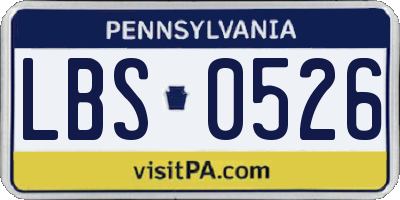 PA license plate LBS0526