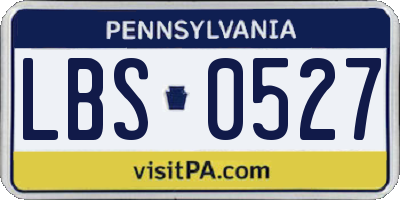PA license plate LBS0527