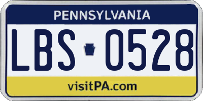 PA license plate LBS0528