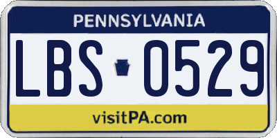 PA license plate LBS0529