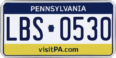 PA license plate LBS0530