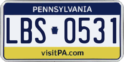PA license plate LBS0531