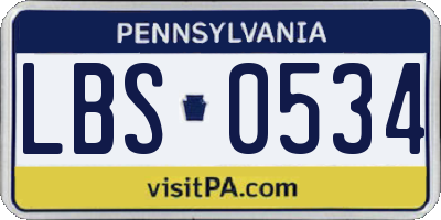 PA license plate LBS0534