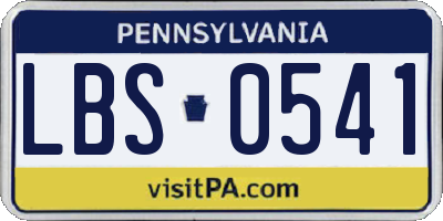 PA license plate LBS0541