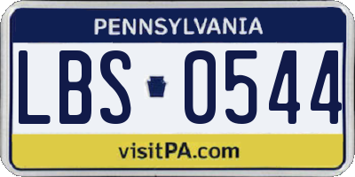 PA license plate LBS0544