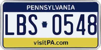 PA license plate LBS0548
