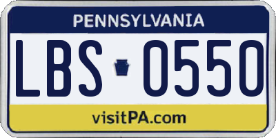 PA license plate LBS0550