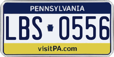 PA license plate LBS0556