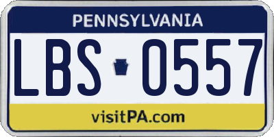 PA license plate LBS0557