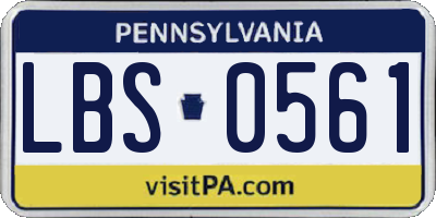 PA license plate LBS0561
