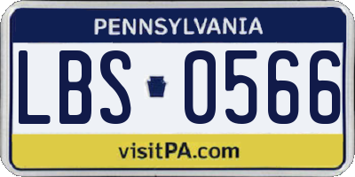 PA license plate LBS0566