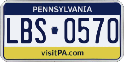 PA license plate LBS0570