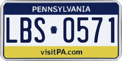 PA license plate LBS0571