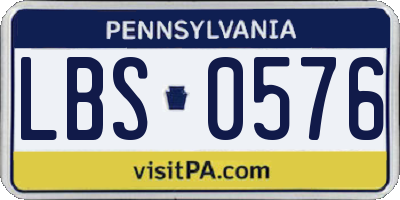 PA license plate LBS0576