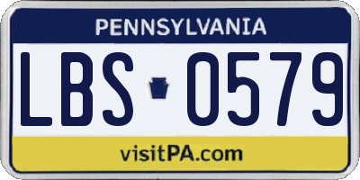 PA license plate LBS0579
