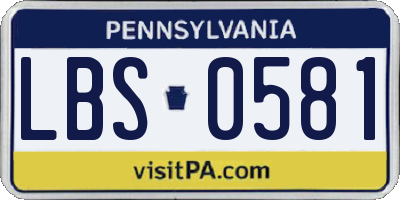 PA license plate LBS0581