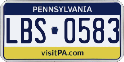 PA license plate LBS0583