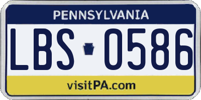 PA license plate LBS0586