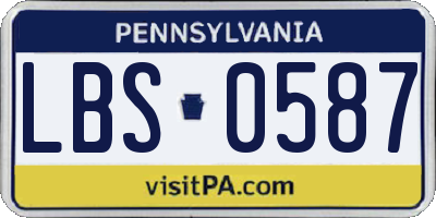 PA license plate LBS0587