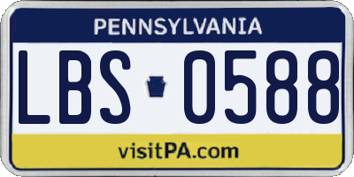 PA license plate LBS0588