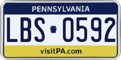 PA license plate LBS0592