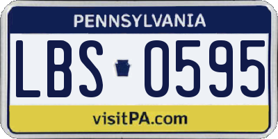 PA license plate LBS0595
