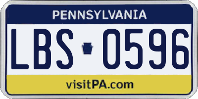 PA license plate LBS0596