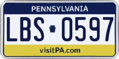 PA license plate LBS0597