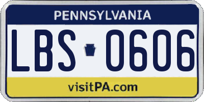 PA license plate LBS0606