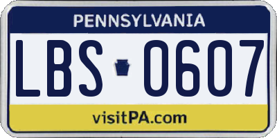 PA license plate LBS0607