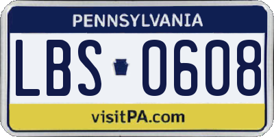 PA license plate LBS0608