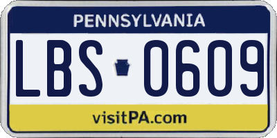 PA license plate LBS0609