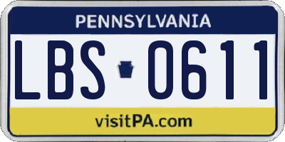 PA license plate LBS0611