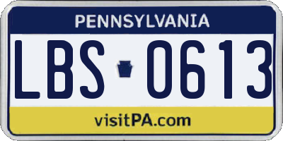 PA license plate LBS0613