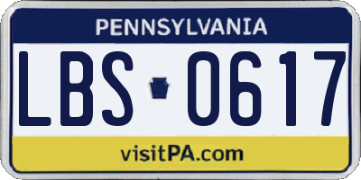 PA license plate LBS0617