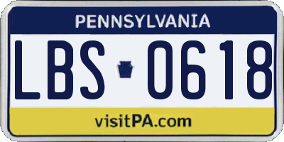 PA license plate LBS0618