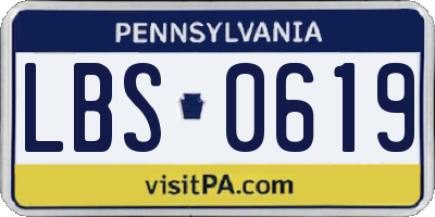 PA license plate LBS0619
