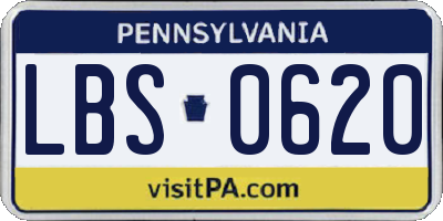 PA license plate LBS0620