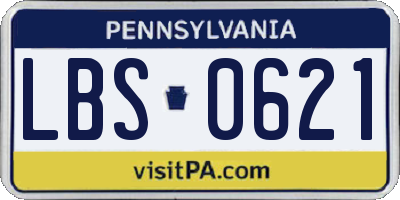 PA license plate LBS0621