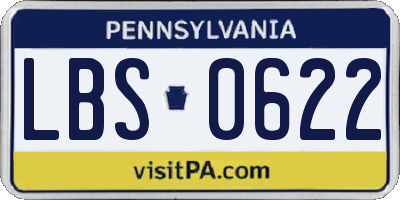 PA license plate LBS0622
