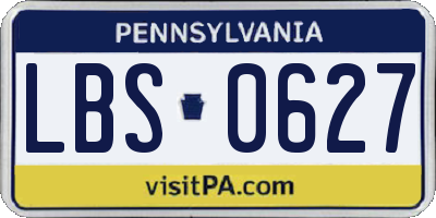 PA license plate LBS0627