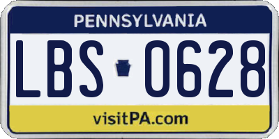 PA license plate LBS0628