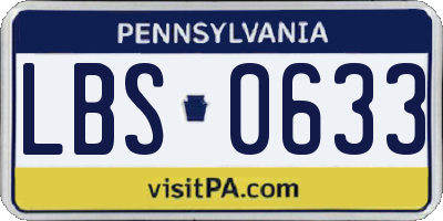 PA license plate LBS0633