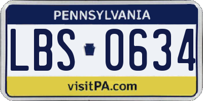 PA license plate LBS0634