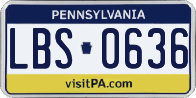 PA license plate LBS0636