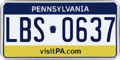 PA license plate LBS0637