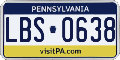 PA license plate LBS0638