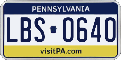 PA license plate LBS0640