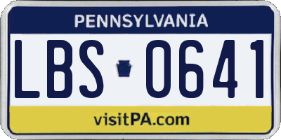 PA license plate LBS0641